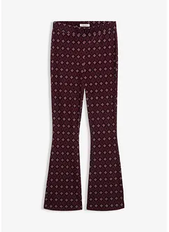 Leggings a gamba svasata in morbido velluto, bonprix