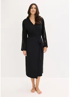 Vestaglia a kimono con delicato pizzo glitterato, bonprix