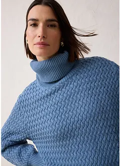 Maglione a collo alto con lana merino, bonprix