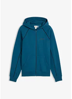 Felpa con zip e dettagli a contrasto in puro cotone, bonprix