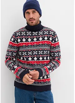 Maglione norvegese con collo alto, bonprix