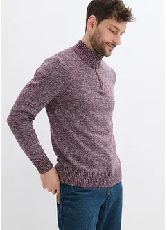 Maglione con mezza zip e cotone, bonprix