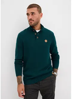 Maglione con bottoni in misto cotone, bonprix