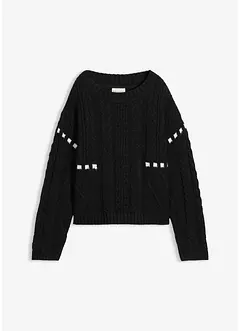Maglione in filato grosso con motivo a trecce, bonprix