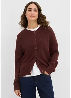 Cardigan girocollo in filato fine, bonprix