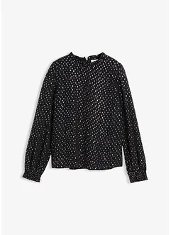 Camicetta di chiffon con ruches al collo, bonprix