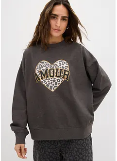 Felpa oversize in misto cotone, bonprix