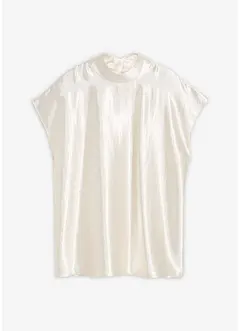 Top in satin con collo a mezza altezza, bonprix