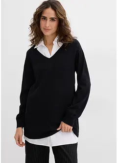 Maglione e camicia smanicata prémaman / da allattamento in cotone biologico, bonprix