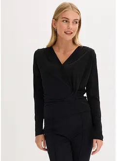 Maglia a maniche lunghe con scollatura profonda, bonprix