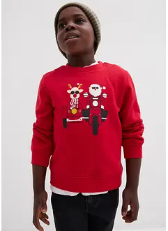 Felpa in puro cotone biologico con motivo natalizio, bonprix