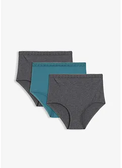 Slip a vita alta con cotone (pacco da 3), bonprix