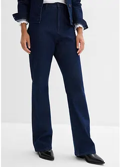 Jeans straight loose fit con cinta comoda e strass, vita alta, bonprix