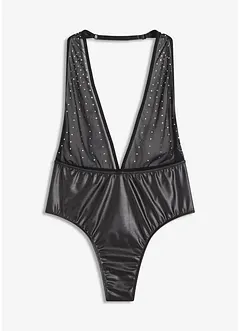 Body con perizoma e glitter, bonprix