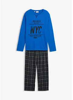 Pigiama in puro cotone con bottoni e maniche lunghe, bonprix