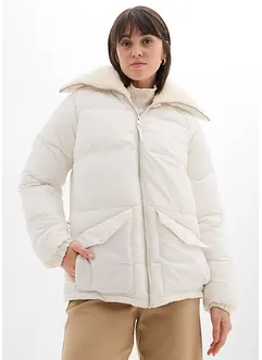 Giacca trapuntata con collo in teddy, bonprix