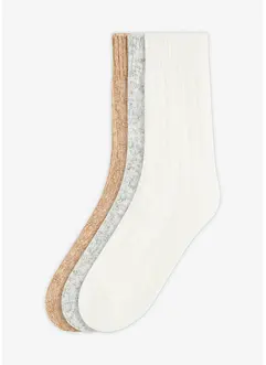 Calzini con motivo a treccia (pacco da 3 paia), bonprix