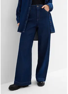 Jeans straight larghi a vita alta, bonprix