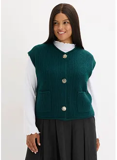 Gilet in maglia con bottoni decorativi, bonprix