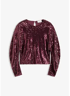 Maglia a maniche lunghe con paillettes, bonprix