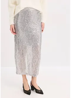Gonna midi di paillettes, bonprix