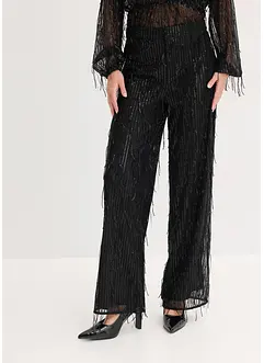 Pantaloni con paillettes e frange, bonprix