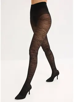 Collant con motivo a rete floreale, bonprix