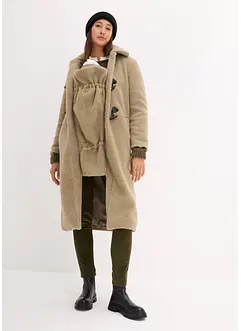 Cappotto prémaman in pile teddy 3 in 1 con inserto babywearing, bonprix