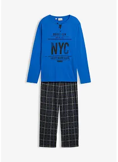 Pigiama in puro cotone con bottoni e maniche lunghe, bonprix