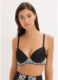 Reggiseno con coppe preformate e pizzo bicolore, bonprix