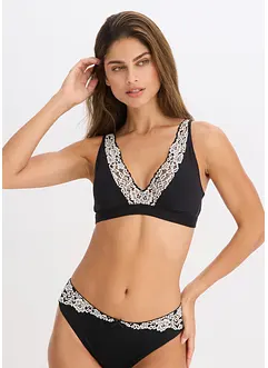 Bralette senza ferretto con cotone biologico e pizzo, bonprix