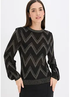 Maglione in filato fine con effetto glitterato, bonprix