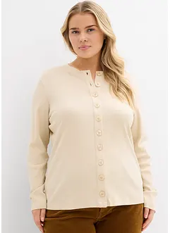 Maglia a maniche lunghe a coste in puro cotone, bonprix