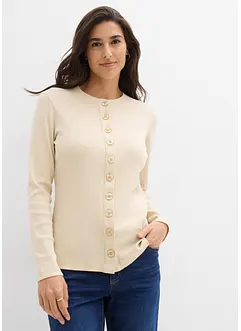 Maglia a maniche lunghe a coste in puro cotone, bonprix