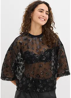 Blusa larga impreziosita da raffinate paillettes, bonprix