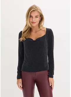 Top con scollo a cascata, bonprix