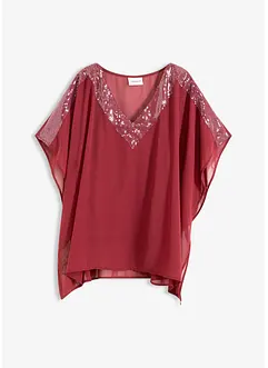 Blusa oversize con inserto di paillettes, bonprix