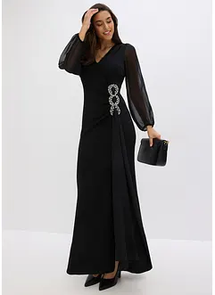 Abito lungo con applicazione di strass, bonprix