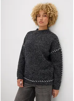 Maglione lungo in filato peloso, bonprix