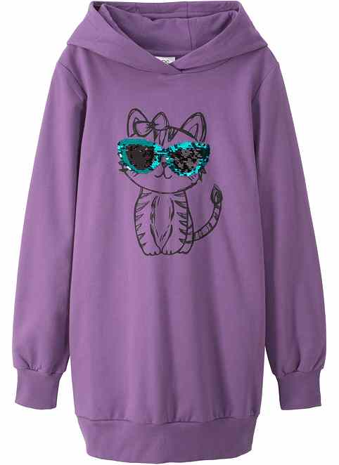 Abito in felpa con paillettes reversibili - Ultravioletto