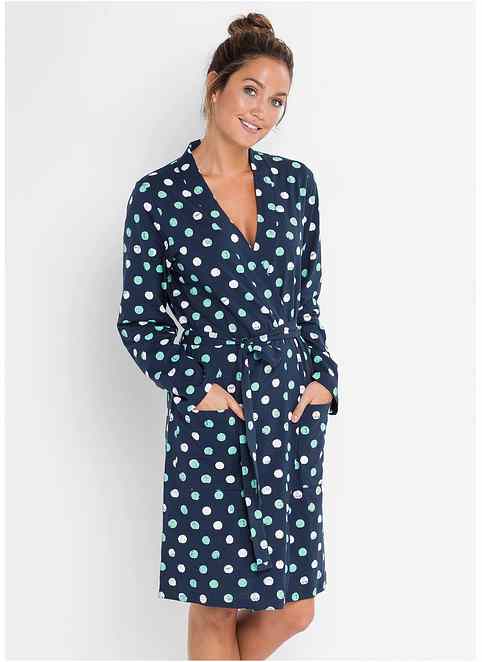 Accappatoio Lungo In Raso Per Donna Taglie Forti | Leggero, Scollo A V, Maniche 3/4, Con Tasche - copertina