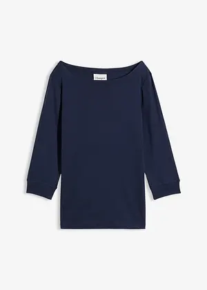 Maglietta Manica Corta Donna KAPORAL Vapor | 95% Cotone Biologico 5% Elastan | Vestibilità Aderente Girocollo | Colore Navy