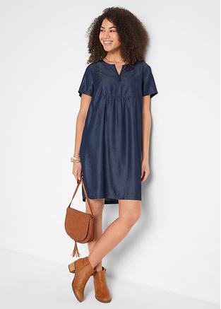 Abito di jeans raffinato in TENCEL™ Lyocell - Blu scuro denim