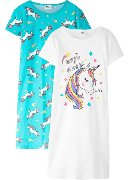 Camicia Notte Bambina Unicorno - Pigiama Soffice Con Glitter, 100% Poliestere