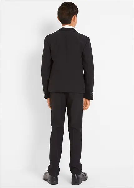 Cromoncent Set Camicia E Cravatta Uomo A Maniche Lunghe - Elegante Con Fazzoletto Da Tasca, Taglia 4XL (Nero) - 3