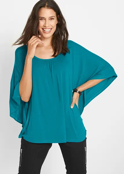 Fisoew Maglietta Oversize Da Donna Con Maniche A Pipistrello E Collo A Barca – Top Estivo Casual Basic