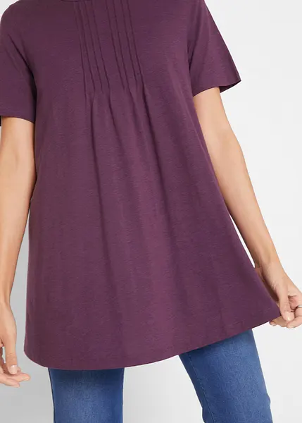 T-shirt svasata dal taglio morbido Viola bacca