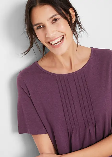 Maglietta estiva casual da donna, scollo rotondo, tunica a
