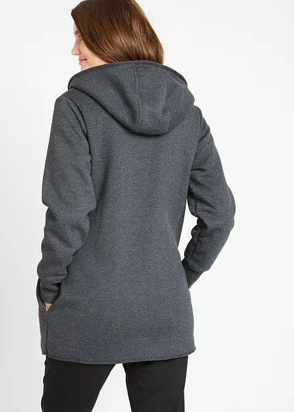 Pratica felpa con zip e cappuccio Antracite melange