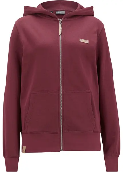Camiciola Donna Con Cappuccio E Zip SOFTSAIL | Tunica Oversize Manica 3/4 | Cotone Morbido | Colori: Pesca, Nero, Senape